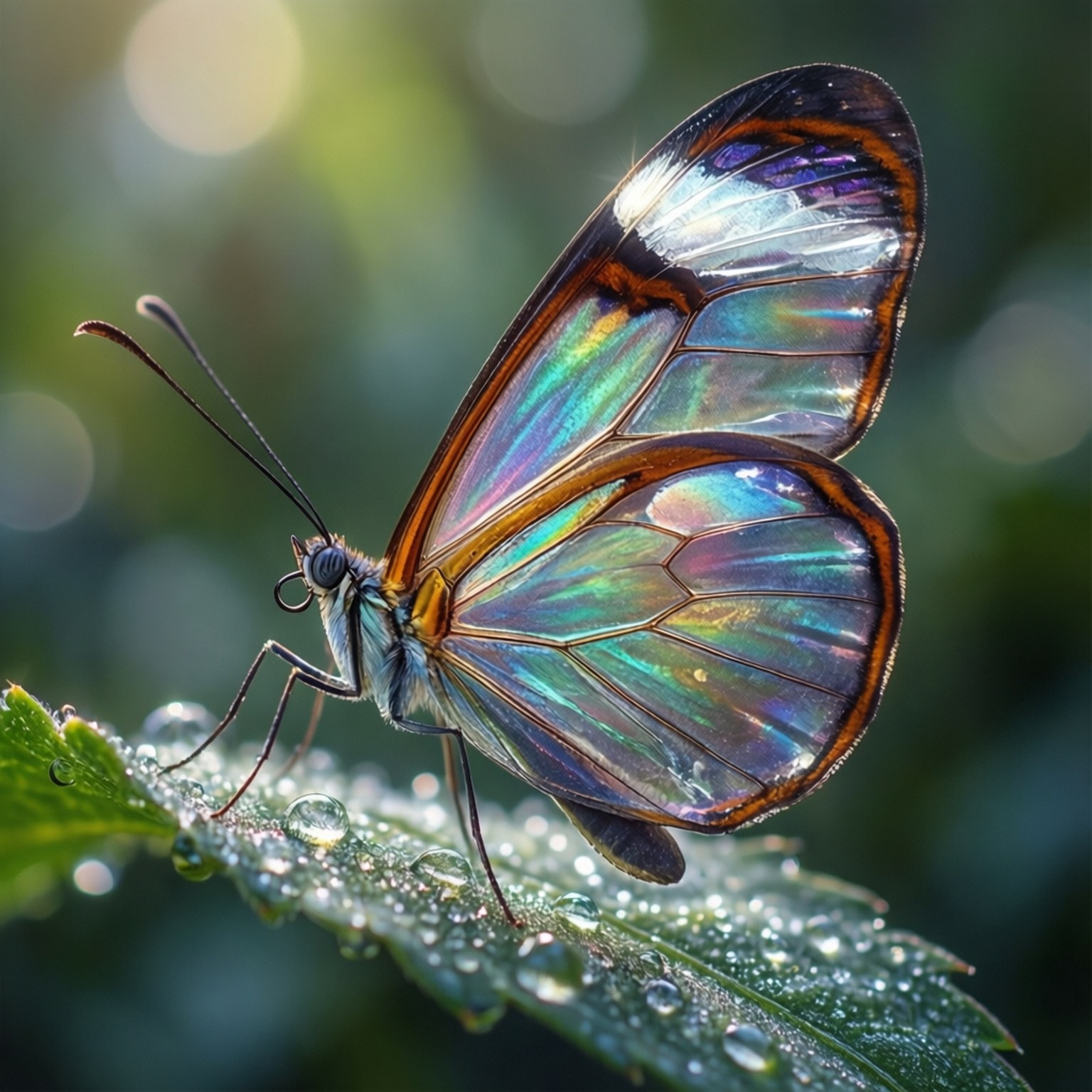 Rainbow Crystal Butterfly by Wallpapers.art Studio