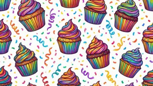 Rainbow Cupcake Pattern