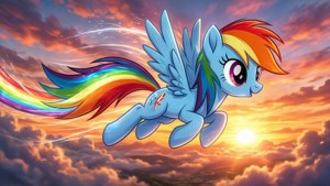 Rainbow Dash Sunset Flight