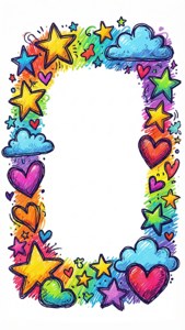 Rainbow Doodle Border