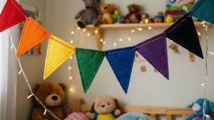 Rainbow Felt Bunting Banner
