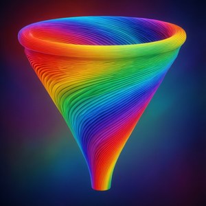 Rainbow Gradient Mesh Funnel