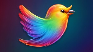 Rainbow Gradient Twitter Bird