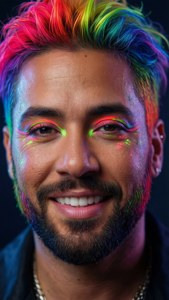 Rainbow Hair Close-Up
