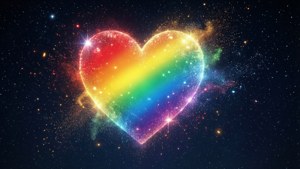 Rainbow Heart in the Stars