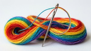 Rainbow Heart Needle