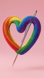 Rainbow Heart Needle