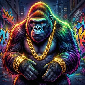 Rainbow Hip-Hop Gorilla
