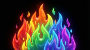 Rainbow Neon Flames