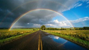 Rainbow over the Country Road