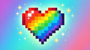 Rainbow Pixel Heart