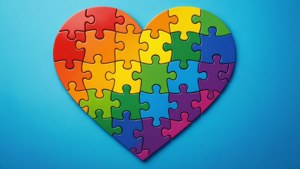 Rainbow Puzzle Heart