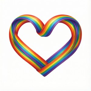 Rainbow Ribbon Heart