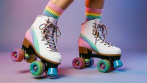 Rainbow Roller Skates