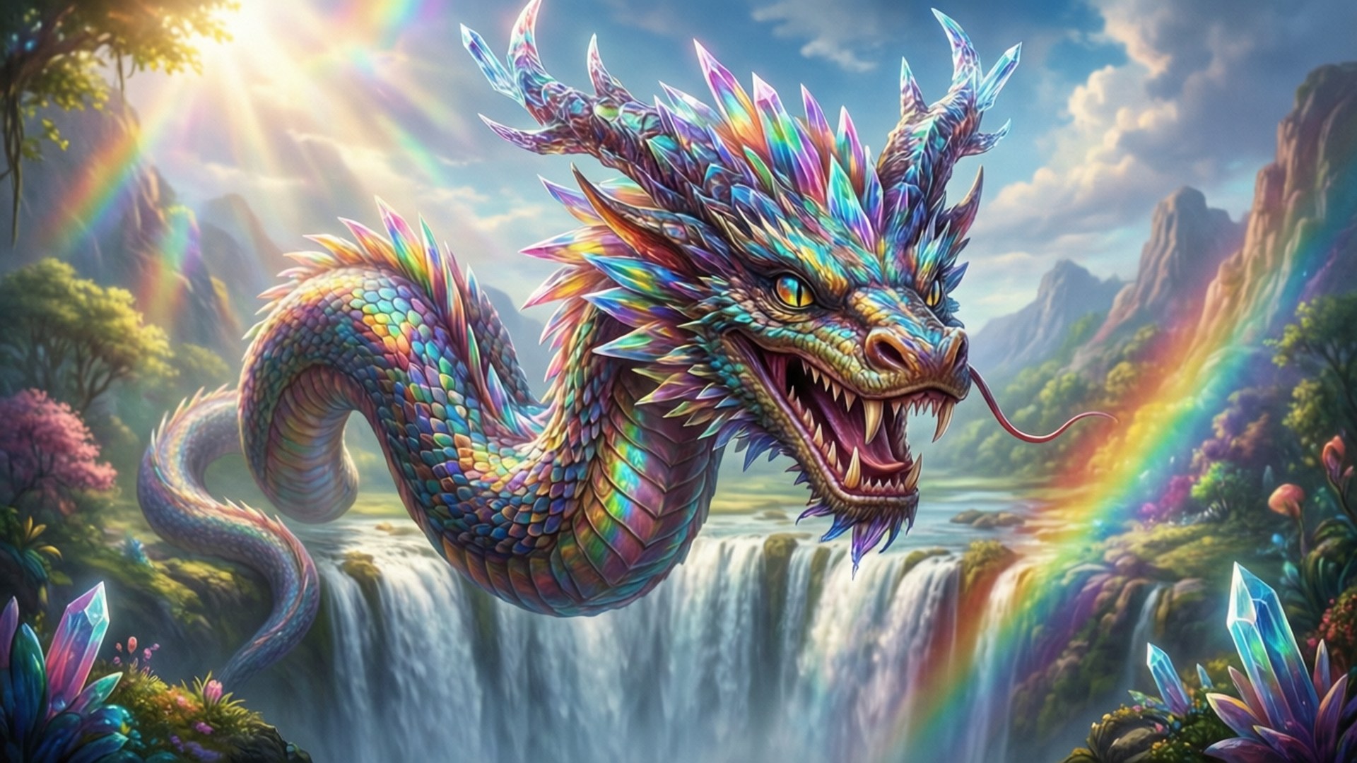 Rainbow Serpent Flight by Wallpapers.art Studio