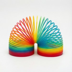 Rainbow Slinky on White