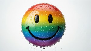 Rainbow Smiley Droplets