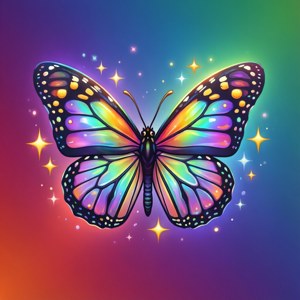 Rainbow Sparkle Butterfly