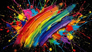 Rainbow Splatter Strokes
