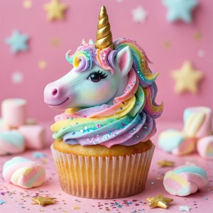 Rainbow Unicorn Cupcake