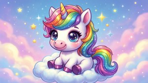Rainbow Unicorn on Cloud