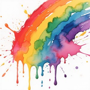 Rainbow Watercolor Splash