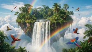 Rainbow Waterfall Island