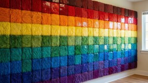 Rainbow Wool Wall