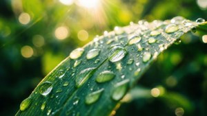 Raindrop Leaf Macro