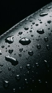 Raindrops on Black Leather