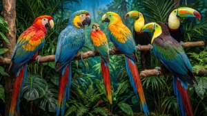 Rainforest Birds Diorama