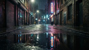 Rainy Alley Neon