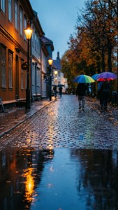 Rainy Autumn Street