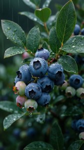 Rainy Blueberry Bush