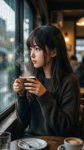 Rainy Café Solitude