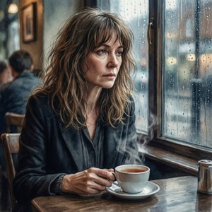 Rainy Cafe Contemplation
