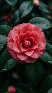 Rainy Camellia Bloom