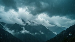 Rainy Clouds Over Peaks