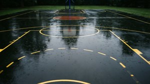 Rainy Court Reflections