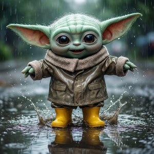 Rainy Day Baby Yoda