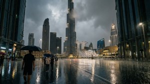 Rainy Dubai Moody Cityscape