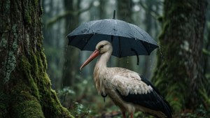 Rainy Forest Stork