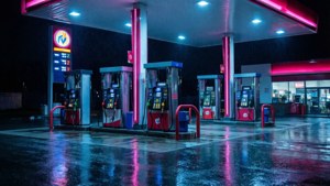 Rainy Gas Station