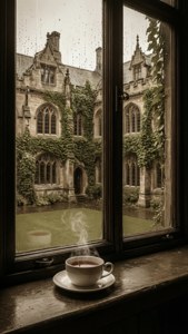 Rainy Gothic Courtyard