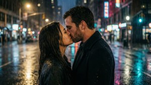 Rainy Kiss in City