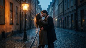 Rainy Kiss Streetlamp