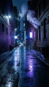 Rainy Neon Alley