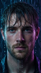Rainy Neon Portrait