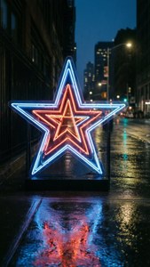Rainy Night Neon Star