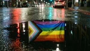 Rainy Night Pride Reflection
